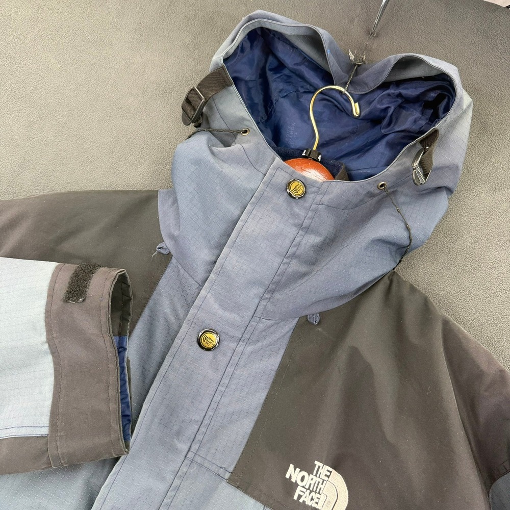 Vintage The North Face Gore Tex Mountain Jacket Shell Grey Black Ripstop 90s XL